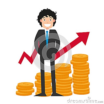 Illustration of goal achievement can bring you a lot of money Vector Illustration