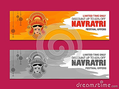 illustration of Goddess Durga in Happy Durga Puja Subh Navratri in hindi Happy Navratri Celebration Vector Illustration