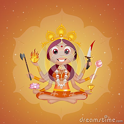 Illustration of Goddess Kali Stock Photo