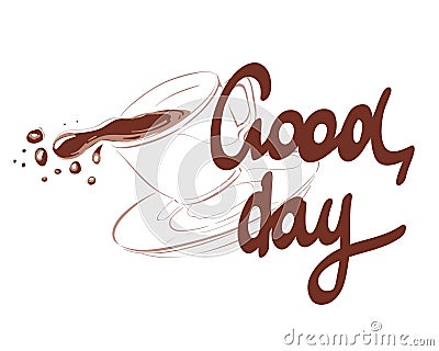 Illustration - good day with a coffee Vector Illustration