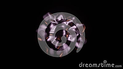 Illustration Graphic Of Abstract Seamless Loop Of 3D Render Metallic Object. Stylish 3D Abstract Shiny Wavy Smooth Ball. Beautiful Stock Photo