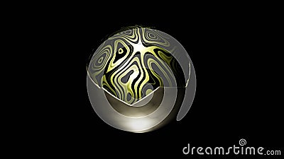 Illustration graphic of abstract seamless loop of 3D render metallic sphere or circle object and shell, with beautiful texture or Stock Photo