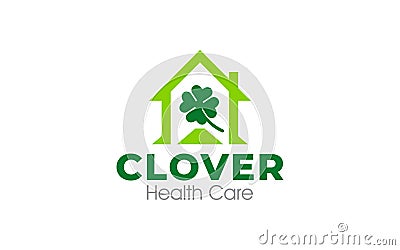 Illustration graphic vector of green clover or shamrock four leaf logo design template Vector Illustration