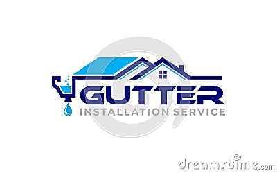 Illustration graphic vector of gutter installation and repair service logo design template Vector Illustration