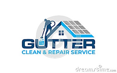 Illustration graphic vector of gutter installation and repair service logo design template Vector Illustration