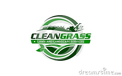 Illustration graphic vector of lawn care, landscape services, grass concept logo design template Vector Illustration