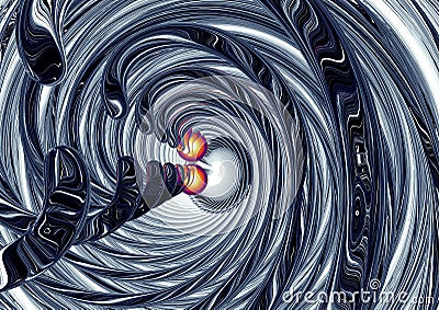 Illustration of Gravitational Waves Cartoon Illustration