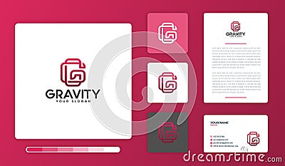 Illustration Of Gravity Logo Design Vector Illustration