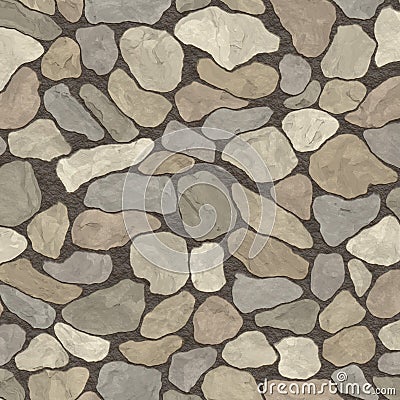 Illustration of gray stones laid out on the ground. Stock Photo