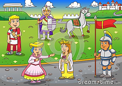 Illustration of Greek Roman cartoon Vector Illustration