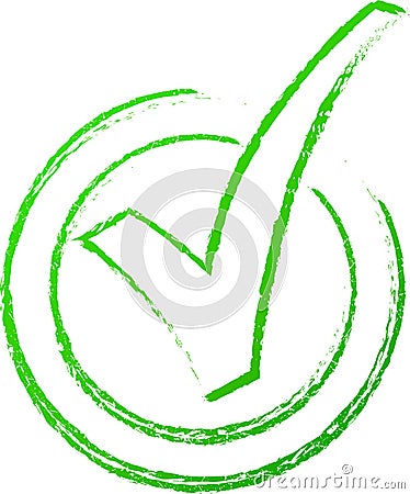 Green check mark stamp Vector Illustration