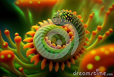 A surreal alien worm, created by generative Ai Stock Photo