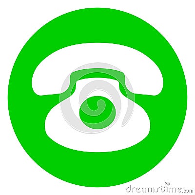 Green phone circle icon Vector Illustration