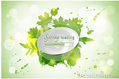 Illustration with green watercolor Stock Photo