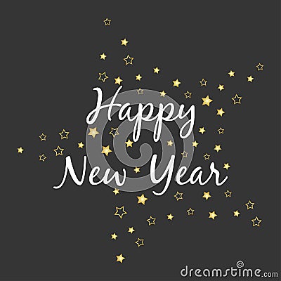 Illustration of greeting with happy new year, for posters, party flyers Stock Photo