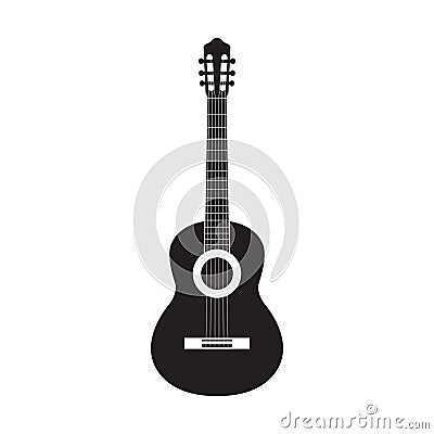 Illustration of guitar silhouette. Vector acoustic guitar Vector Illustration