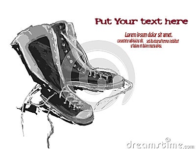 Illustration of gumshoes. Sneakers Vector Illustration