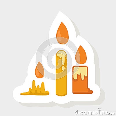 illustration halloween candle sticker icon Vector Illustration