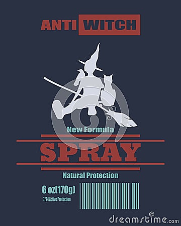 Illustration of Halloween spray label Vector Illustration