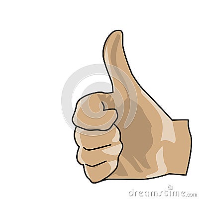 illustration of a hand gesture with a thumbs up symbol to give appreciation and praise Stock Photo