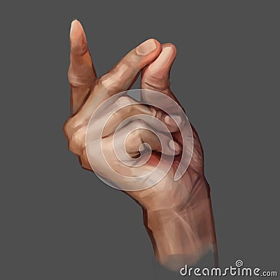 Illustration of a hand on a grey background Stock Photo