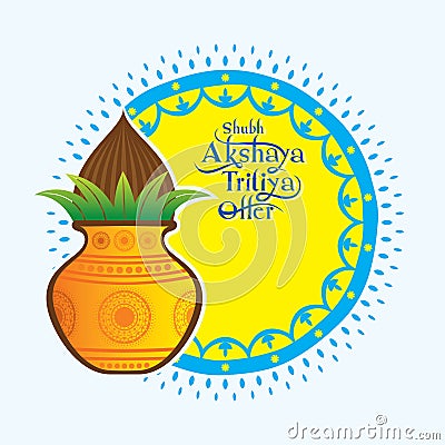 Happy Akshaya Tritiya religious festival Vector Illustration