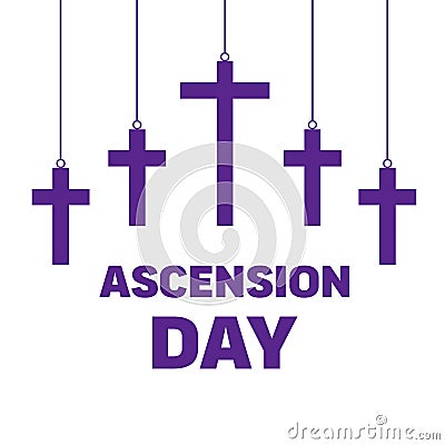 illustration of Happy Ascension Day of Jesus Christ, with the cross and Jesus Christ who is ascending to heaven Vector Illustration