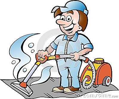 Illustration Of A Happy Carpet Cleaner Royalty Free Stock Illustration Of A Happy Carpet Cleaner Royalty Free Stock