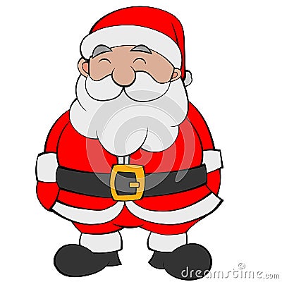 Happy Cartoon Santa Flat Color JPEG Stock Photo