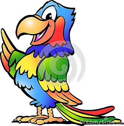 illustration of an Happy Colorful Parrot Vector Illustration