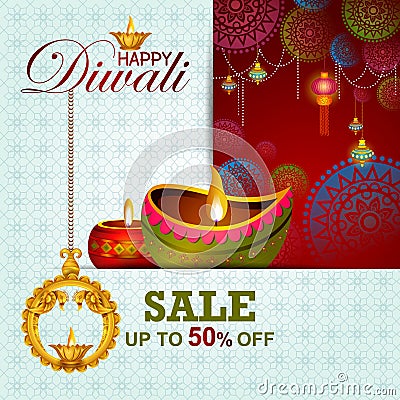 Illustration of Happy Diwali shopping sale offer Vector Illustration