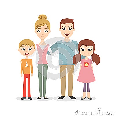 Illustration of Happy family characters Vector Illustration