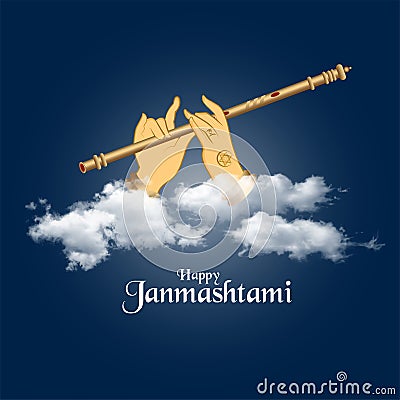 Illustration of happy Janmashtami. Lord Krishna Vector Illustration