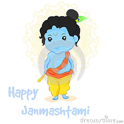 Illustration Happy Janmashtami. Vector Illustration