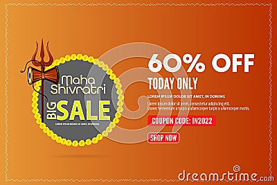 Illustration of Happy Mahashivratri Big Sale offer banner, advertisement Vector Illustration