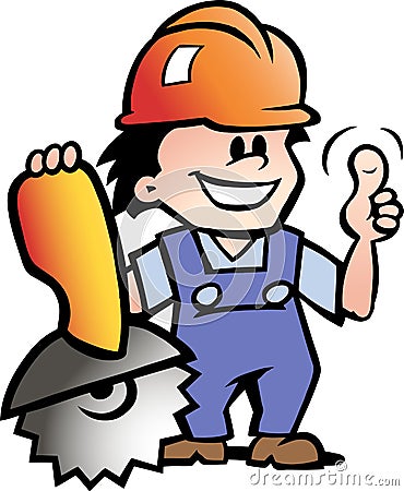 illustration of an Happy Mechanic or Handyman Vector Illustration