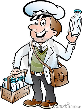 Illustration of an Happy Milkman Vector Illustration