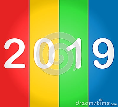 2019 Happy New Year with colorful backgrounds Vector Illustration