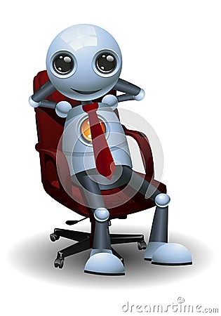 Success little robot businessman on isolated white background Vector Illustration