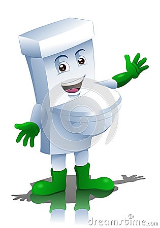 Happy toilet figure to take a pee Stock Photo