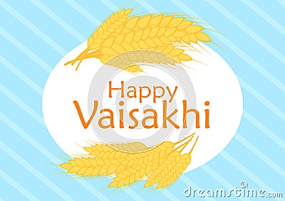 Illustration of Happy Vaisakhi Punjabi spring harvest festival. Vector Illustration