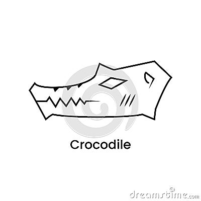 illustration of head crocodile with line art style. simple, minimal and creative concept Vector Illustration