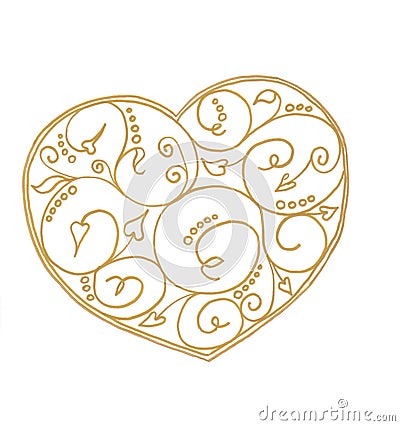 Illustration of heart.Illustration for decor. Cartoon Illustration