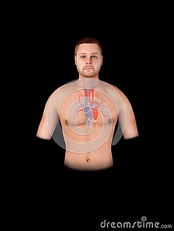 Illustration of Heart diseases: collection of heart Disorders, Heart attack, cardiac arrhythmia, valve disease, heart failur. 3d Cartoon Illustration