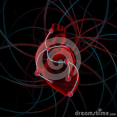 Illustration of heart with impulses Stock Photo