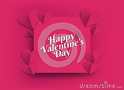 Illustration of hearts of pink color. Background hearts for card Vector Illustration