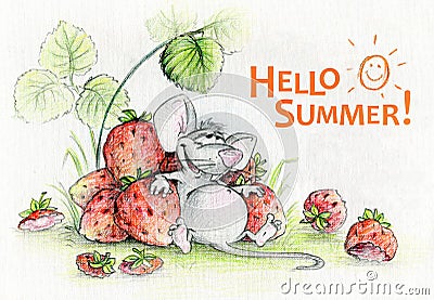 Illustration Hello Summer. Stock Photo