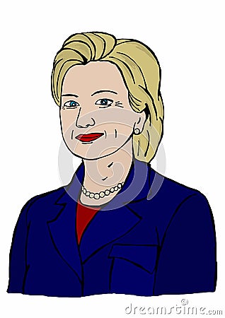 Illustration of Hillary Clinton running for president Editorial Stock Photo