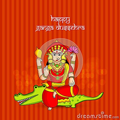 Illustration of Hindu festival Ganga Dussehra background Vector Illustration