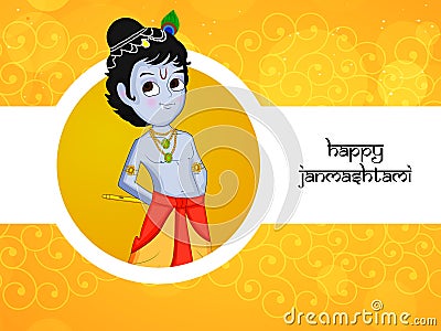 Illustration of Hindu Festival Janmashtami background Vector Illustration